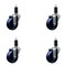 Service Caster 3.5'' Solid Poly Wheel Swivel 1-1/4'' Expanding Stem Caster Set, 4PK SCC-EX20S3514-SPUS-114-4 - alternate 1